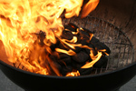 Free Picture of Burning Charcoal on a Grill