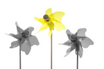Free Picture of Yellow Pinwheel With Black and White Ones