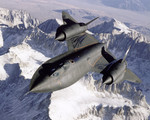Free Picture of SR-71 Over Snow Capped Mountains 01/01/1995
