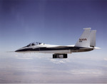 Free Picture of F-15B with attached X-33 Thermal Protection System 05/14/1998
