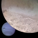 Free Picture of Montage of Neptune and Triton