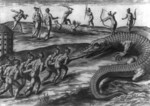 Free Picture of Native American Indians Killing Alligators