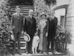 Free Picture of President and Mrs. Coolidge With Their Sons and Dog