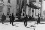 Free Picture of Calvin Coolidge Watching Men Working on the White House