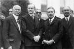 Free Picture of Calvin Coolidge, Judge Elbert Henry Gary, and John D. Rockefeller