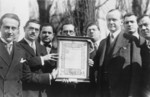 Free Picture of The Italian Republican League Giving Coolidge Lincoln