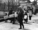 Free Picture of Textile Workers and Children Picketing