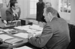 Free Picture of Gerald Ford Writing at His Desk