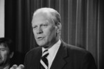 Free Picture of Gerald Ford Speaking Into Microphones