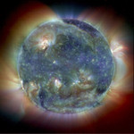 Free Picture of Color Composite of Solar Features