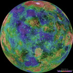 Free Picture of Hemispheric View of Venus Centered at 90 Degrees East Longitude