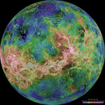 Free Picture of Hemispheric View of Venus Centered at 180 Degrees East Longitude