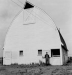 Free Picture of Farmer and His New White Barn