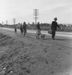 Free Picture of Homeless Family Walking US 99