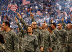 Free Picture of Soldiers Waving American Flags