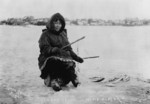 Free Picture of Eskimo Fishing in Ice
