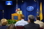 Free Picture of Director of the CDC Julie Gerberding Addressing Reporters at a News Conference