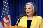 Free Picture of Director of the CDC Julie Gerberding During a News Conference