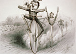 Free Picture of Men on Penny Farthings