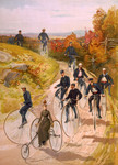 Free Picture of People on Penny Farthings