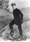 Free Picture of Man on Pedal Roller Skates