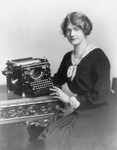 Free Picture of Woman With Underwood Typewriter