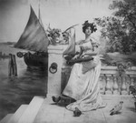 Free Picture of Woman Near Sea, Holding a Zither