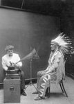 Free Picture of Piegan Indian, Mountain Chief and Phonograph