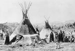 Free Picture of Shoshoni Indians With Tepees