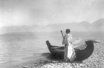 Free Picture of Kutenai Woman With Canoe