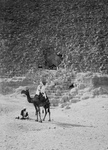 Free Picture of Men and Camel Near the Entrance to the Great Pyramid