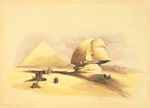 Free Picture of Partially Excavated Spinx and Great Pyramid