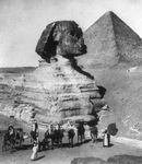 Free Picture of Partially Excavated Great Sphinx and Pyramids