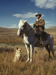 Free Picture of Shepherd With His Horse and Dog