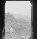 Free Picture of Man Framed by a Petra Doorway