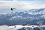 Free Picture of Military Helicopter Over Afghanistan Mountains