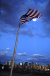 Free Picture of Flag at Half Mast, Tribute in Light Memorial