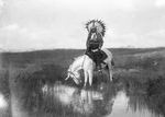 Free Picture of Cheyenne Native on a White Horse
