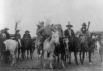 Free Picture of Crow Indians on Horses, Wearing Masks