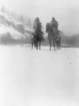 Free Picture of Two Apsaroke Indian Men on Horses in Winter