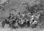 Free Picture of Crow Men on Horses, Exchanging Products