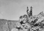 Free Picture of 3 Crow Indians on Cliff