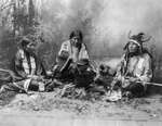 Free Picture of Sioux Indians Cooking on Fire