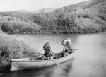 Free Picture of Lakota Indians in a Canoe