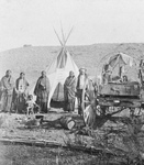 Free Picture of Sioux Indians, Wagon and Tipi