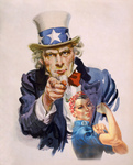 Free Picture of Uncle Sam and Rosie the Riveter