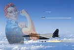 Free Picture of Rosie The Riveter and F-15 Eagles Firing AIM-7 Sparrow Missiles