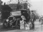 Free Picture of Confiscated Moonshine and Wrecked Car During Prohibition