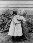Free Picture of Little Boy and Girl Kissing