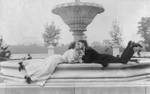 Free Picture of Couple Near a Fountain, Kissing